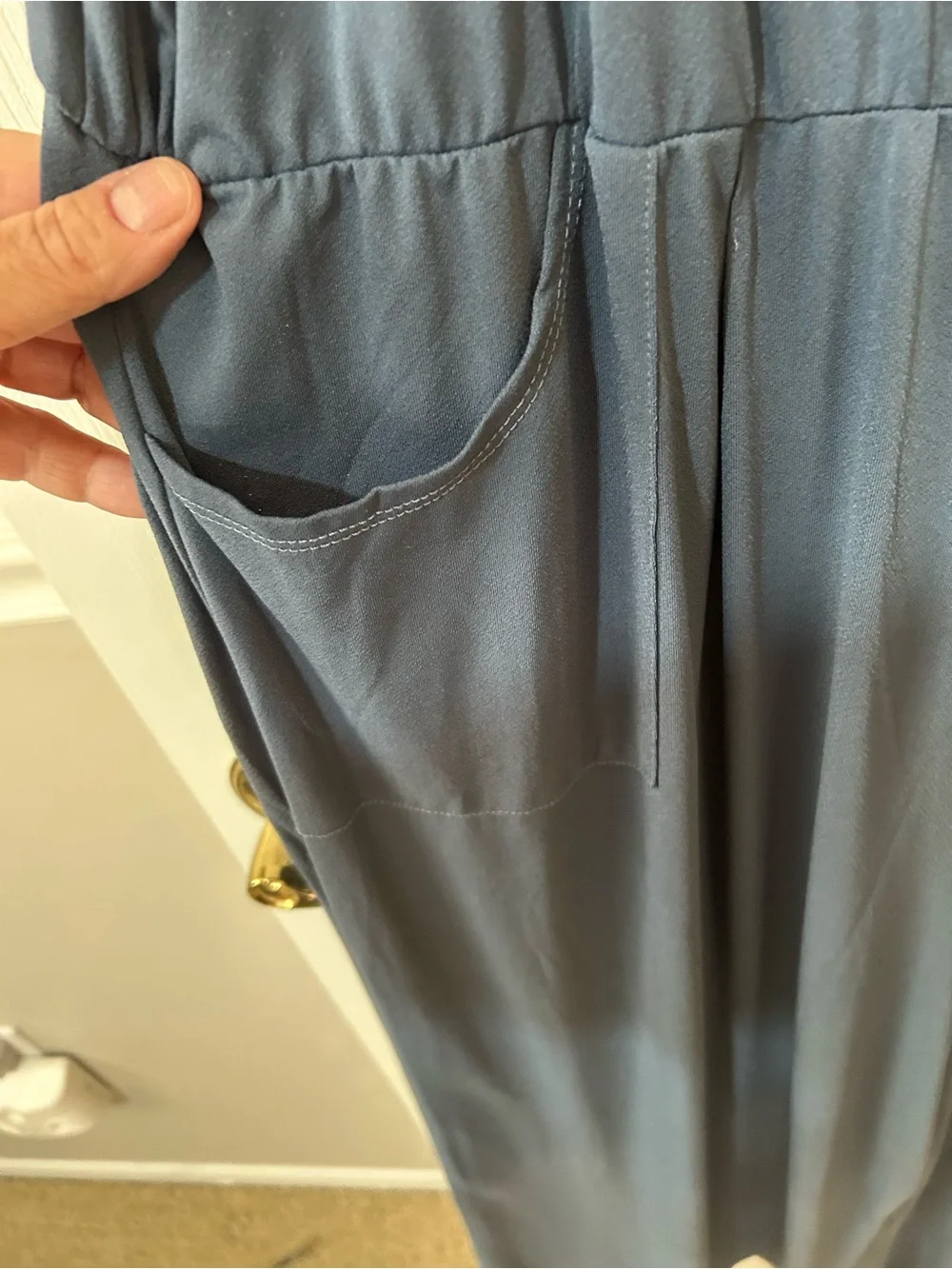 LuLaRoe XL Leola Sleeveless Wide-Leg Jumpsuit in Slate Blue